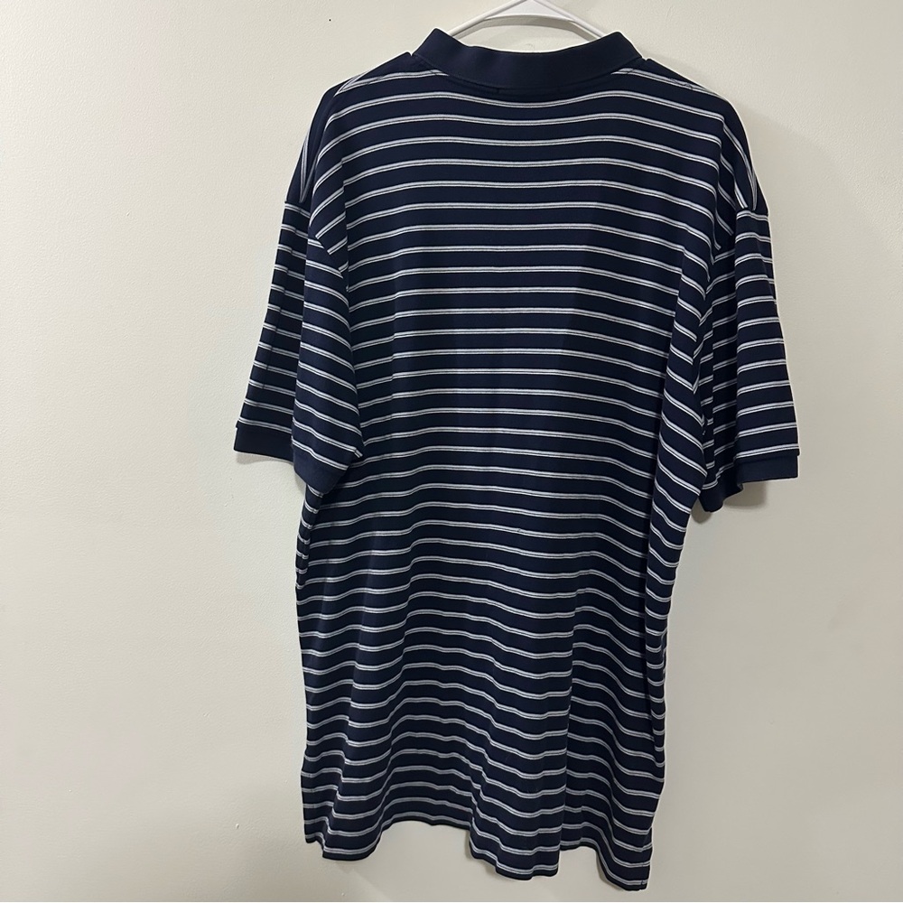 Polo Ralph Lauren Striped Blue And White Luxury Collar Polo Shirt Men’s Size XXL - Picture 6 of 8